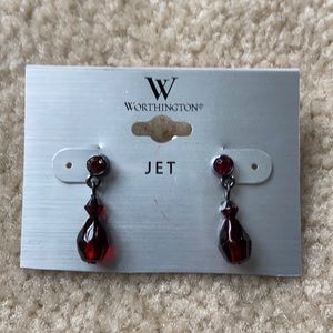 New garnet/deep red teardrop earrings